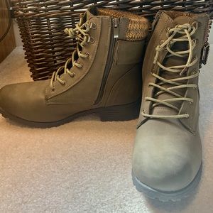 Winter Army Boots (plaid fabric lined)